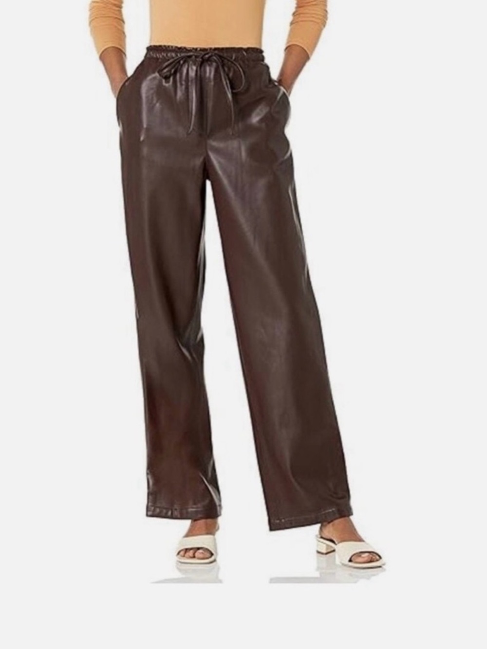 Rebecca Taylor Vegan Leather Wide Leg Pants